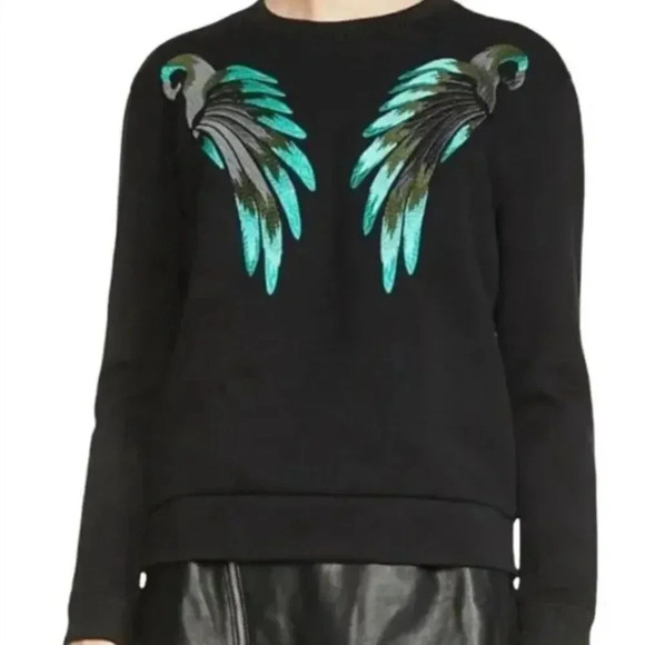 MAJE Turquoise Phoenix Tonnerre Sweatshirt Black Size 1 US Small - Picture 1 of 8